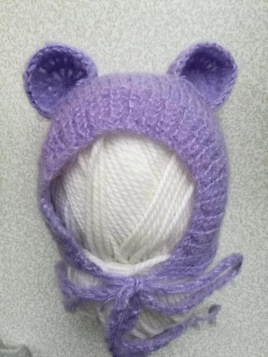 grey violet Новорожденный реквизит для фотосъемки из мягкого мохера шляпа крючком плюшевый шапочка "межвежонок" шляпа новорожденного фото реквизит аксессуары детские шапки Fotografia - Цвет: grey violet