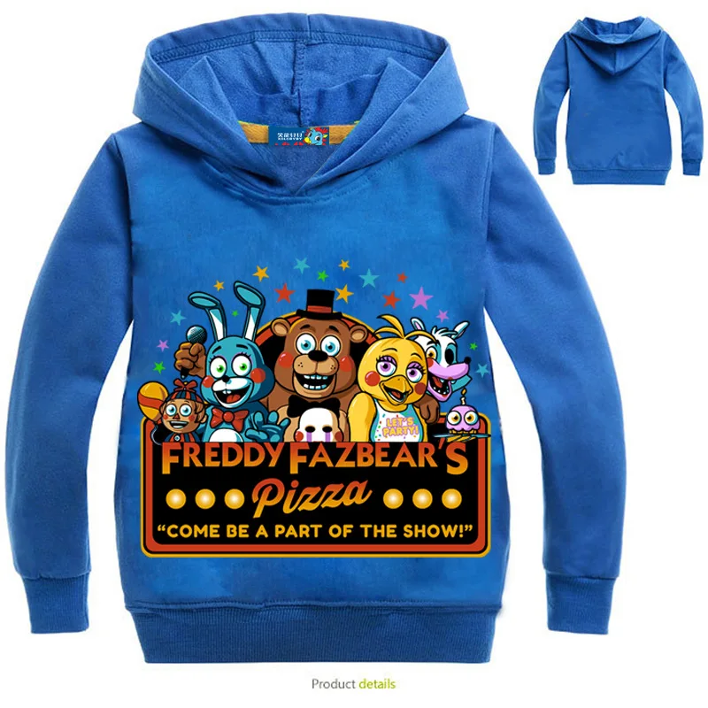 Толстовки с капюшоном Five Nights At Freddy г. Весенняя футболка с капюшоном детская одежда для мальчиков, Свитшот топы с рисунком медведя, футболки, детские костюмы