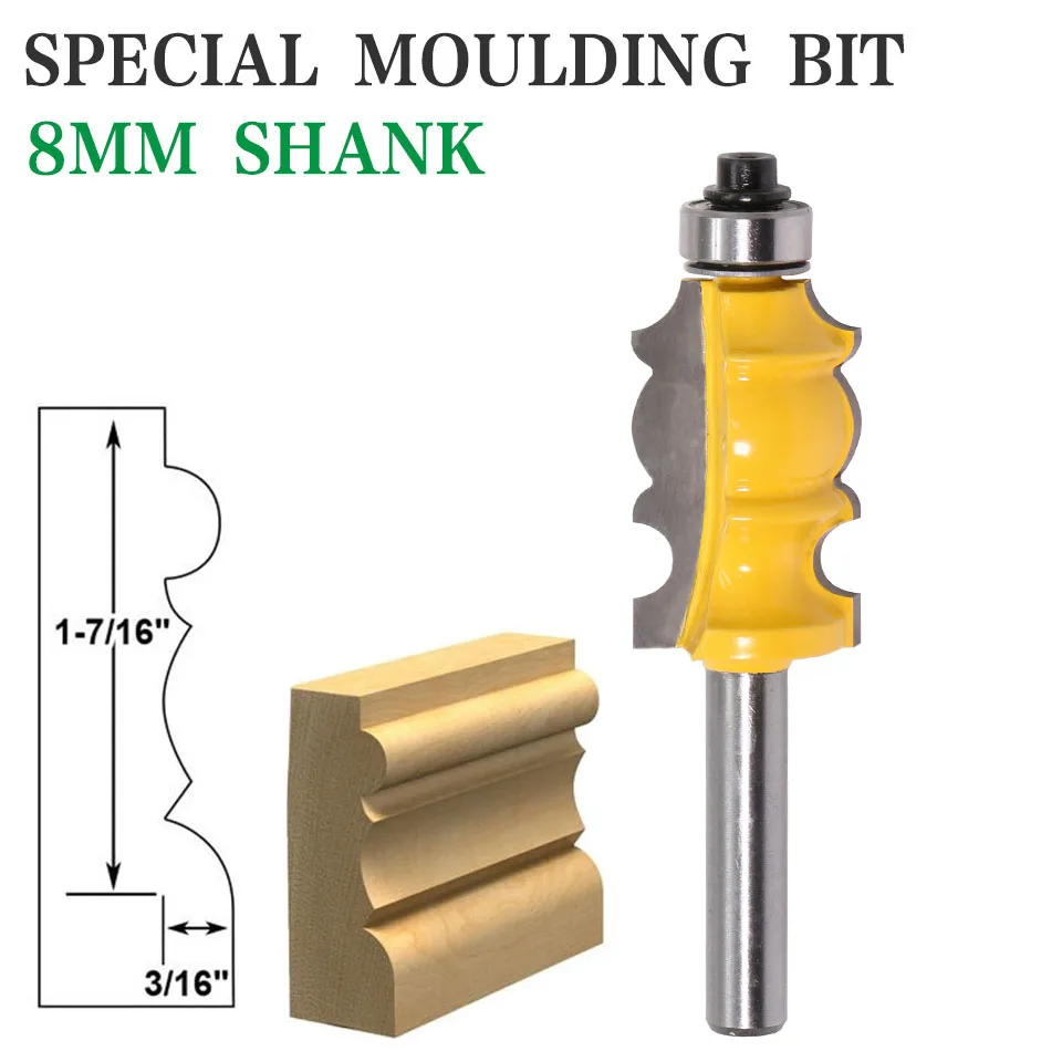 

1PC 8mm Shank special moulding bit Carbide Molding Router Bit Trimming Wood Milling Cutter for Woodwork Cutter Power Tools