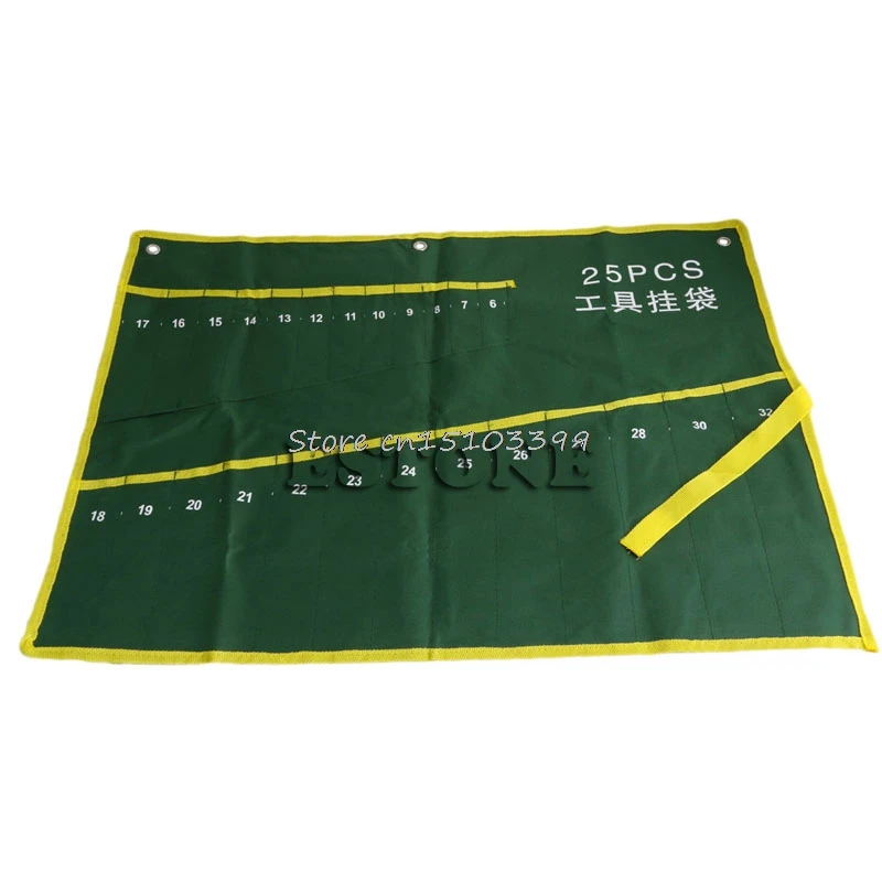 

6/8/10/12/14/25 Pocket Grids Canvas Roll Spanner Plier Wrench Tool Storage Bag G08 Whosale&DropShip