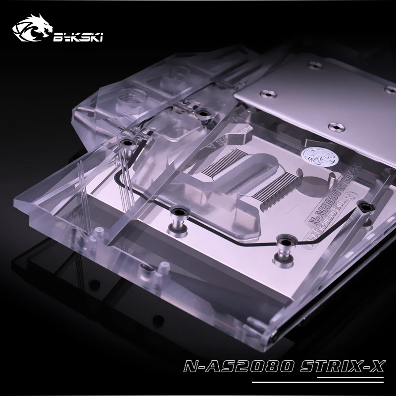 Bykski N AS2080 STRIX X GPU полное покрытие блок водяного охлаждения со светодиодной
