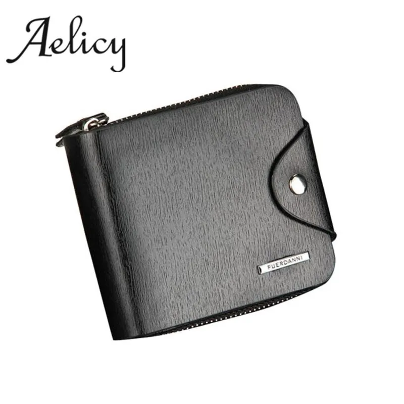Aelicy мужской кожаный держатель для удостоверения личности кошелек на молнии