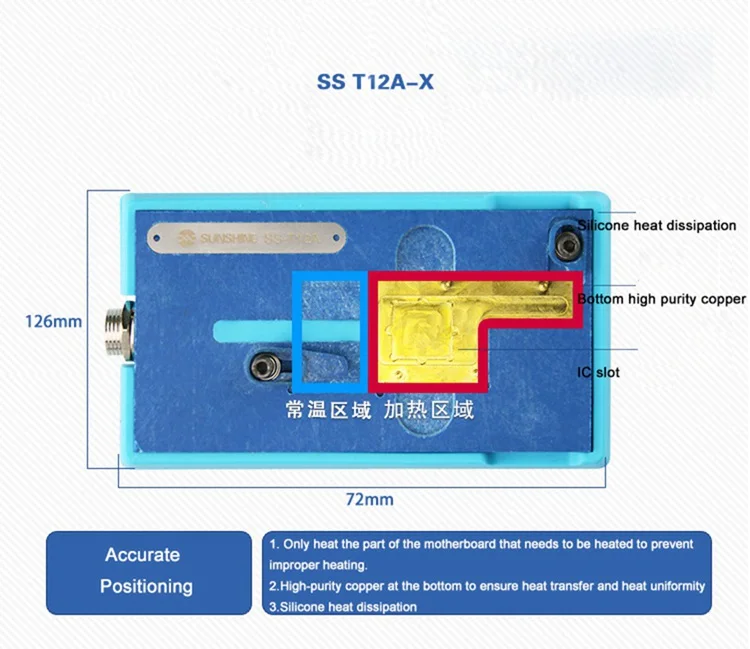 T12A паяльная станция для iPhone X XS XSMAX процессор NAND основная плата сенсорный паяльник Инструменты Набор теплоотвод паяльная платформа