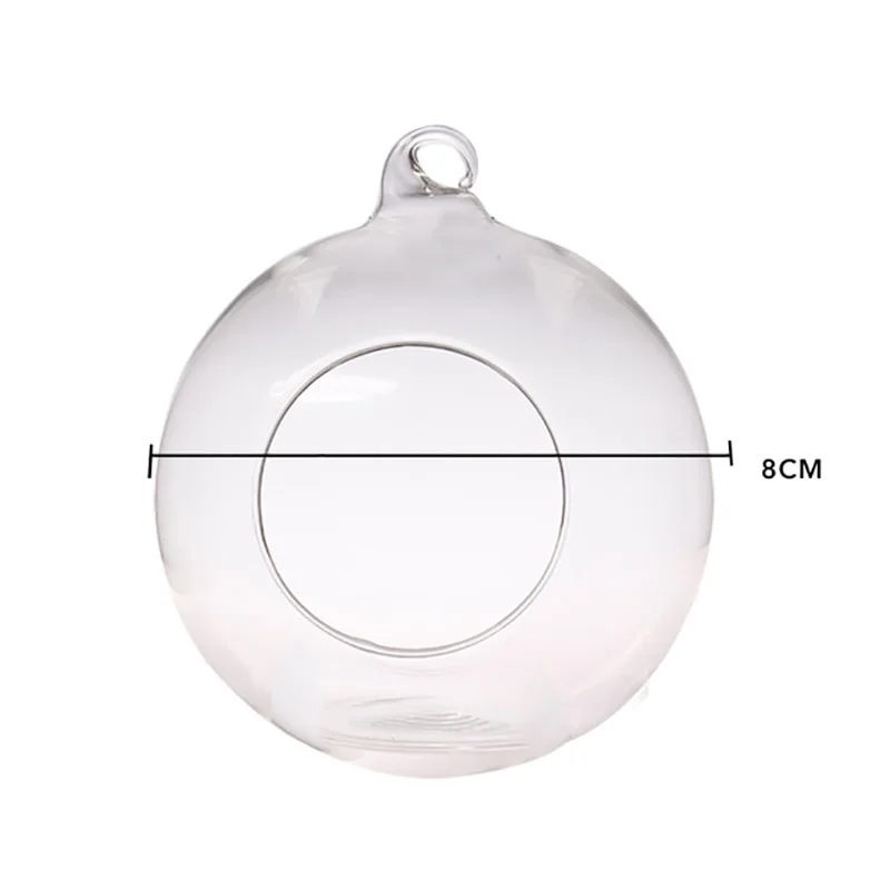 B Clear Hanging Glass Candle Tea Light Holder Terrarium Air Plant Globe Ball Home Wedding Party Centerpieces Decor - Цвет: B