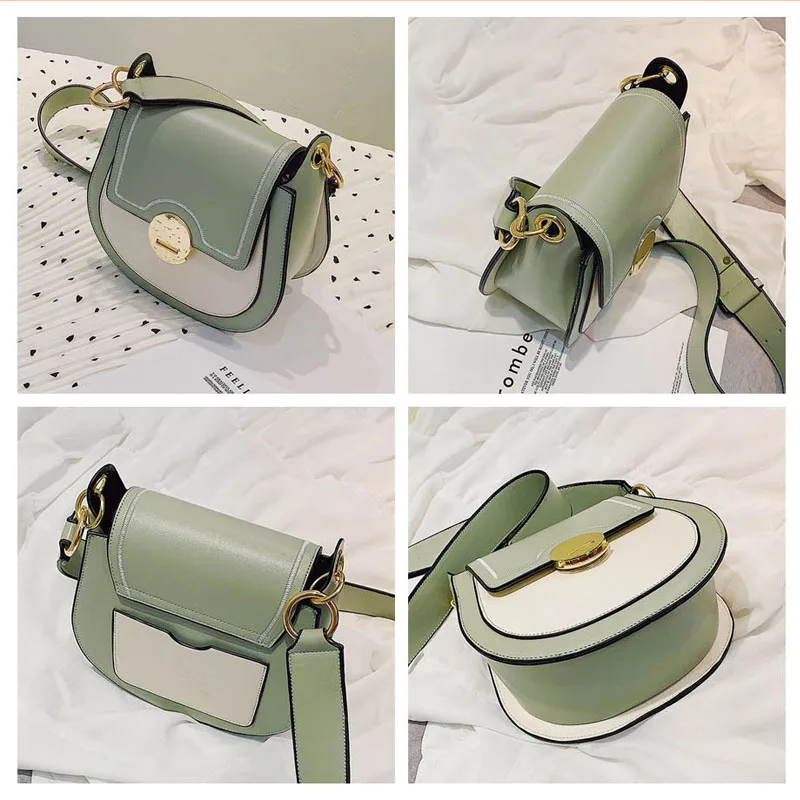 

Fashion Saddle crossbody bags for women 2021 soft PU leather women's shoulder bag Embroidery small Messenger Bags Solid Lady bag