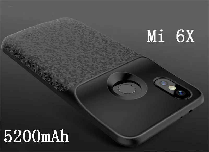Neng 5500 mAh зарядное устройство чехол резервного питания для Xiaomi Mi 6 ударопрочный аккумулятор зарядное устройство чехол 5200 mAh для Xiaomi Mi 6X чехол - Цвет: For Mi 6X Black