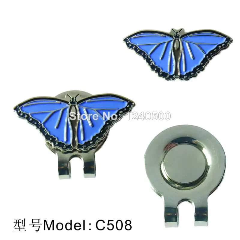 Чехол с изображением синей бабочки зажимом гольф маркер w магнитное шляпный