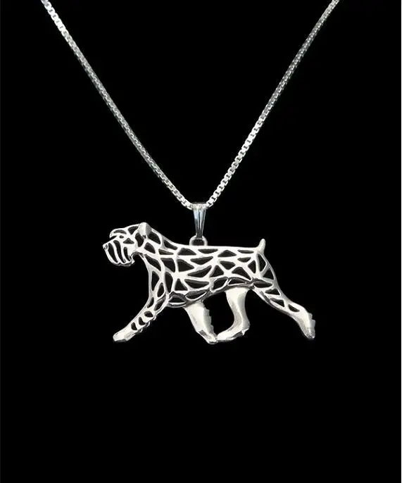 Оптовая продажа стандартное ожерелье шнауцера ручной работы (с натуральными