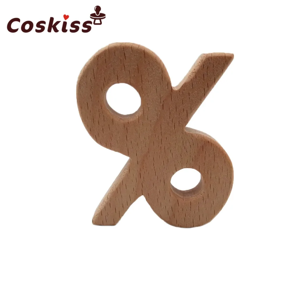 Mordedor de madera de haya para beb&eacute;, operaci&oacute;n matem&aacute;ticas, s&iacute;mbolo, bricolaje, cuentas de mordedor para beb&eacute;, educaci&oacute;n preescolar, juguete con forma, 7 Uds.-2