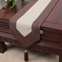 latest embroidery lace linen table runner cotton rectangle chinese coffee table cloth wedding dining table pads