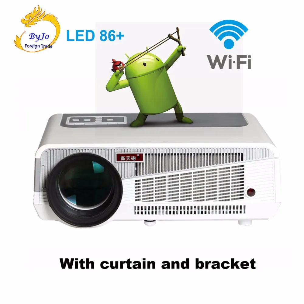 Poner Saund светодиодный 86+ wifi 5500 люмен протектор 1080p HDMI видео мульти экран светодиодный проектор Android 6,0 HD светодиодный 3D умный проектор