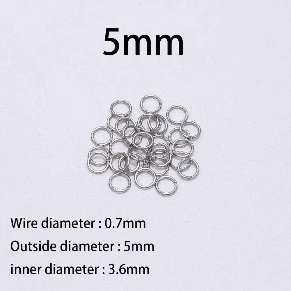 0.7 x 5mm 200pcs 200 шт./лот, разъемное кольцо из нержавеющей стали, открытые переходные кольца, разъемы для изготовления ювелирных изделий, разъемы, аксессуары для самостоятельной сборки - Цвет: 0.7 x 5mm 200pcs