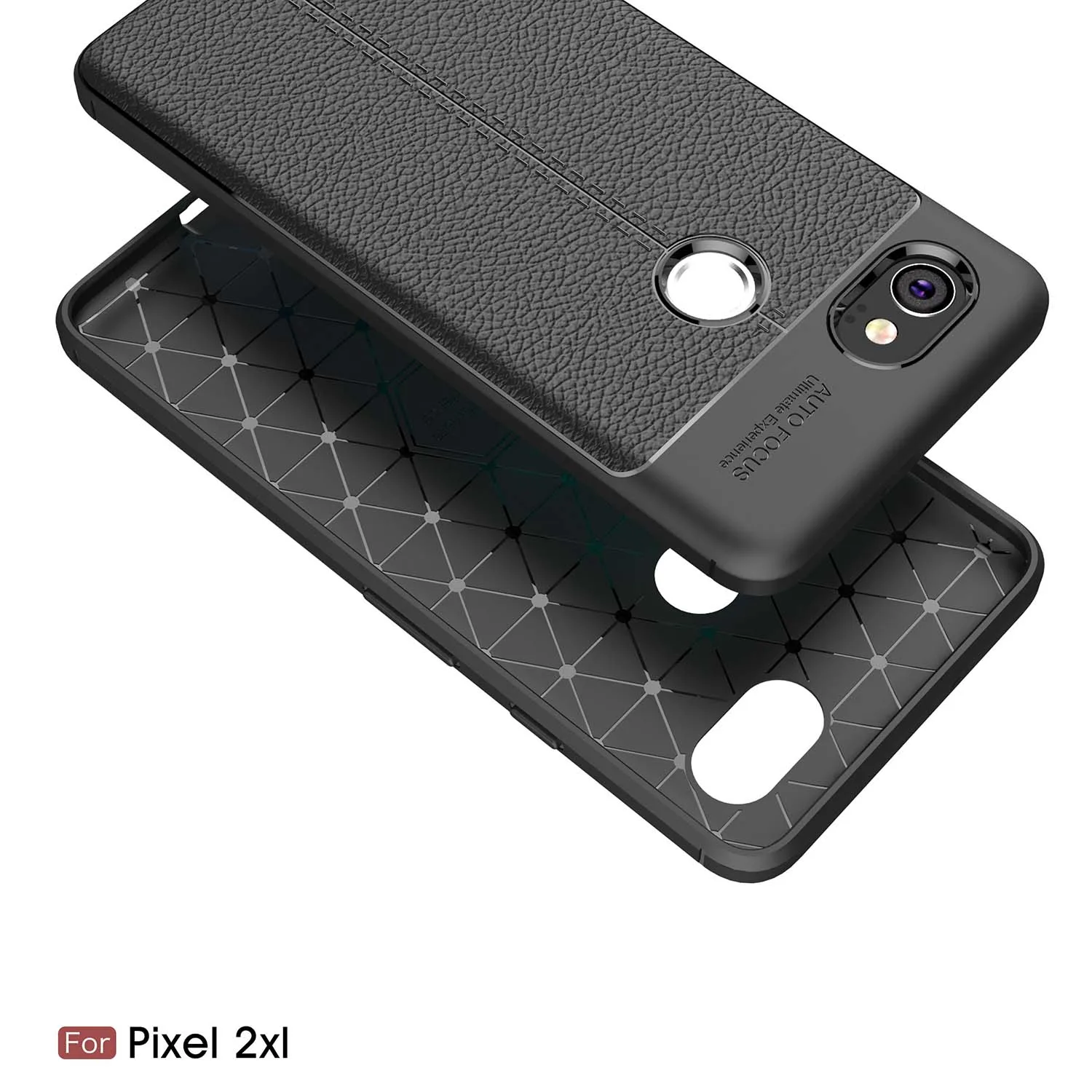 Роскошный кожаный силиконовый чехол для телефона Google Pixel 2 XL ударопрочный