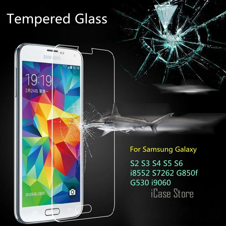 С уровнем твердости 9 H закаленное Стекло для samsung Galaxy S2 S3 S4 S5 S6 G360 G355h G530 G7106 i9060 j5 j510