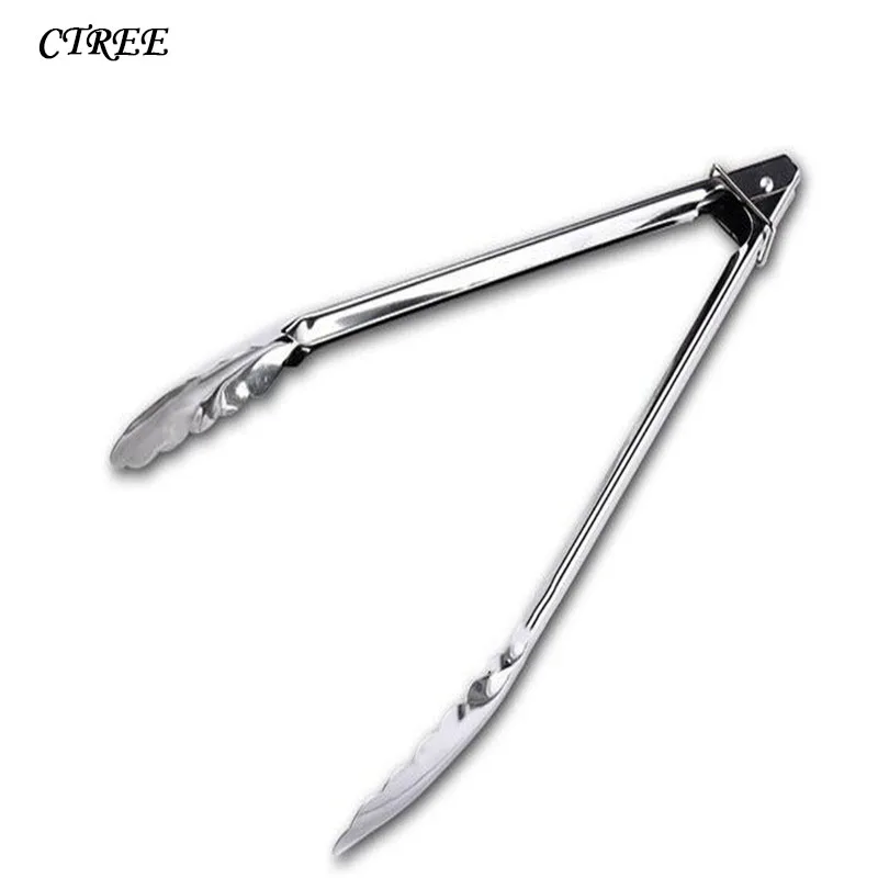

CTREE 9inch Food Clip Stainless Steel Barbecue Tongs Camping BBQ Fruit Clips Salad Bread Tong Clamp Utensils Kitchen Tools C329