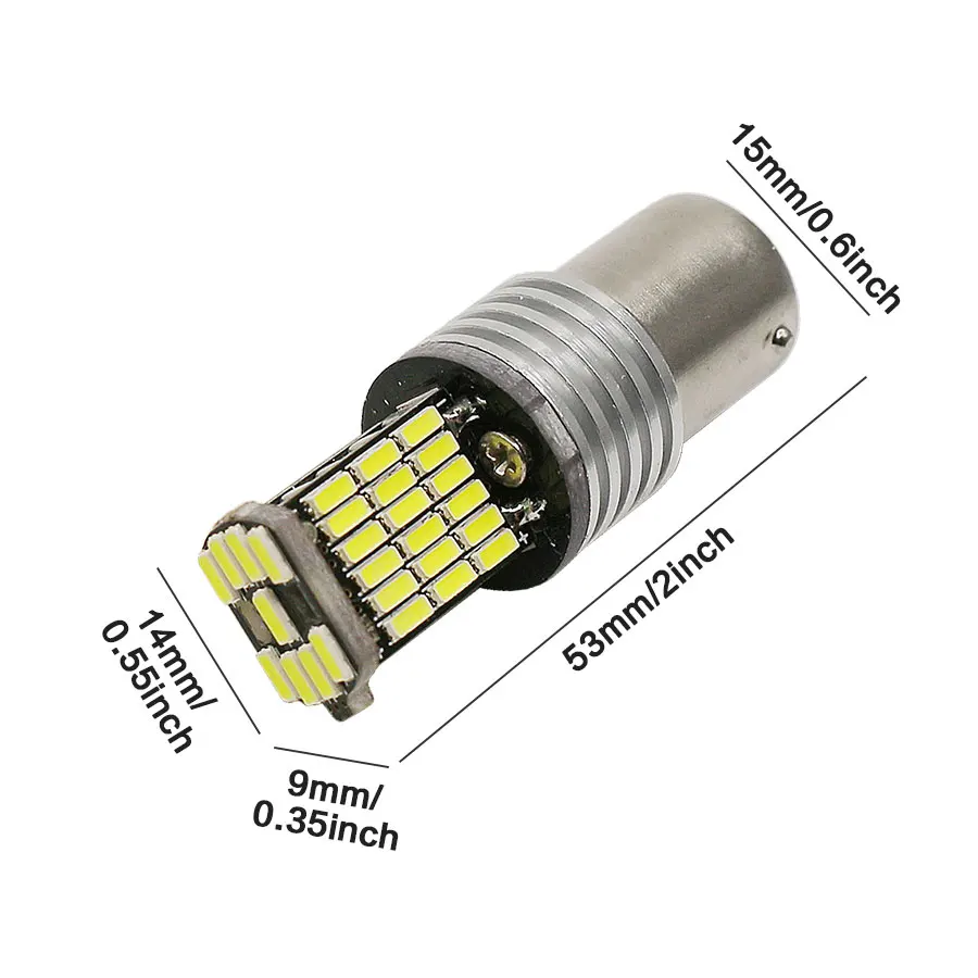 HYZHAUTO 1156 P21W светодиодный фонарь S25 BA15S автомобильная лампа 850LM 4014 45SMD авто заднего