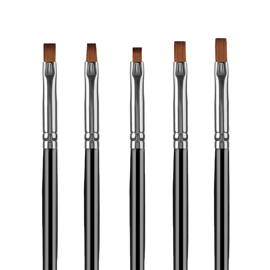 5 Pcs Black ROHWXY УФ-гель акриловый набор кистей для дизайна ногтей Гель-лак линия для рисования резьба ручка Типсы для маникюра Инструменты комплект - Цвет: 5 Pcs Black