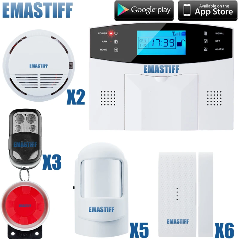 

free shipping IOS & android APP control Intercom wireless GSM alarm system security home kits with Russian/ Spanish voice