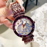 2019 luxury brand lady crystal watch women dress watch fashion rose gold blue quartz watches female stainless steel wristwatches
