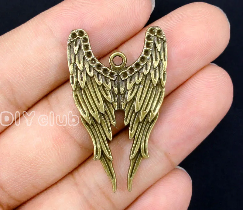 

25pcs-Antique бронза большой подвеска Крыло ангела кулон 39x23mm