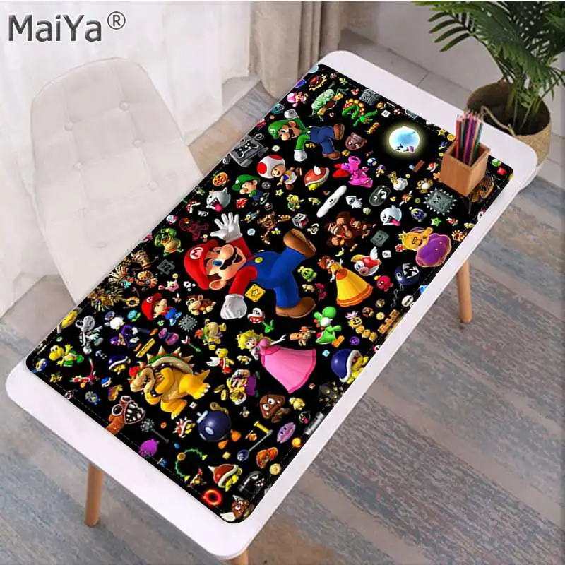 Lock Edge 40X90cm Maiya дизайн супер Марио мир игра натуральный резиновый игровой коврик для мыши Настольный коврик большой коврик для мыши клавиатуры коврик - Цвет: Lock Edge 40X90cm
