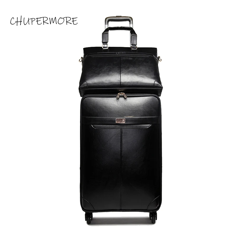 Chupermore ретро набор багажных чемоданов из искусственной кожи Спиннер для мужчин