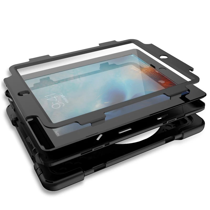Чехол для iPad 2/3/4 iPad 3 iPad 4 9," планшет, прочный сверхмощный противоударный вращающийся защитный чехол с подставкой+ плечевой ремень
