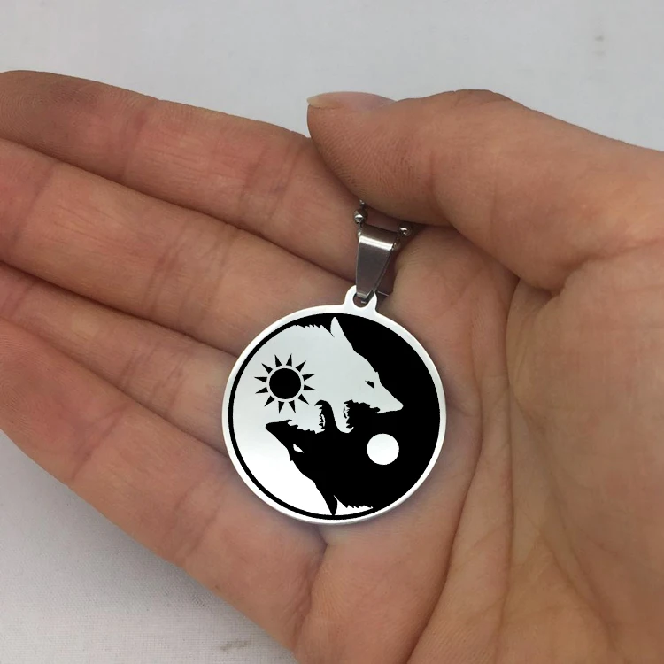 Ожерелье Yin Yang с волком солнцем и луной высококачественные ювелирные изделия из