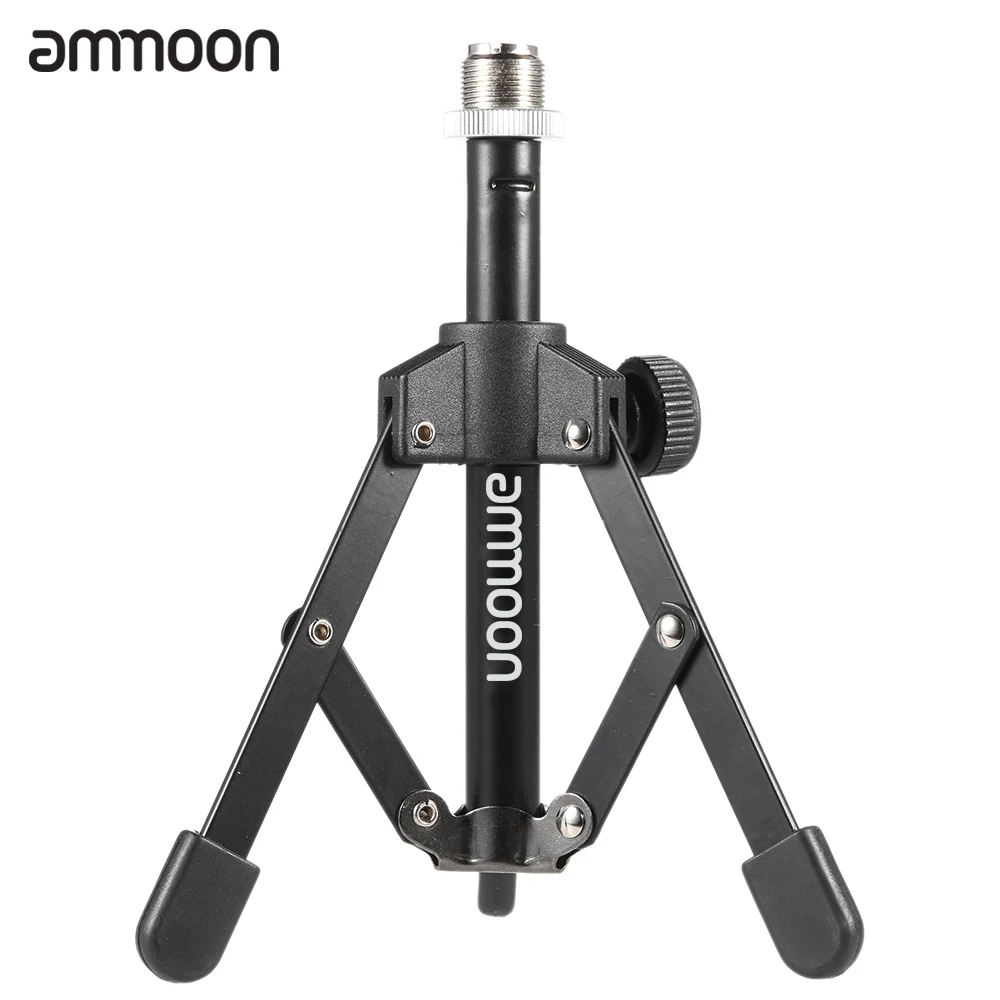 

ammoon MS-12 Mini Foldable Desktop Tabletop Tripod Microphone Mic Stand Holder for meeting fit for most standard mic clip