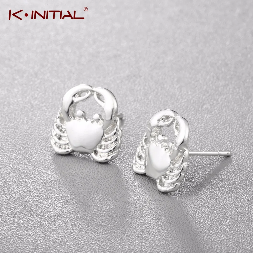 Уникальные серьги-гвоздики Kinitial в виде животных крабов Новое поступление серьги