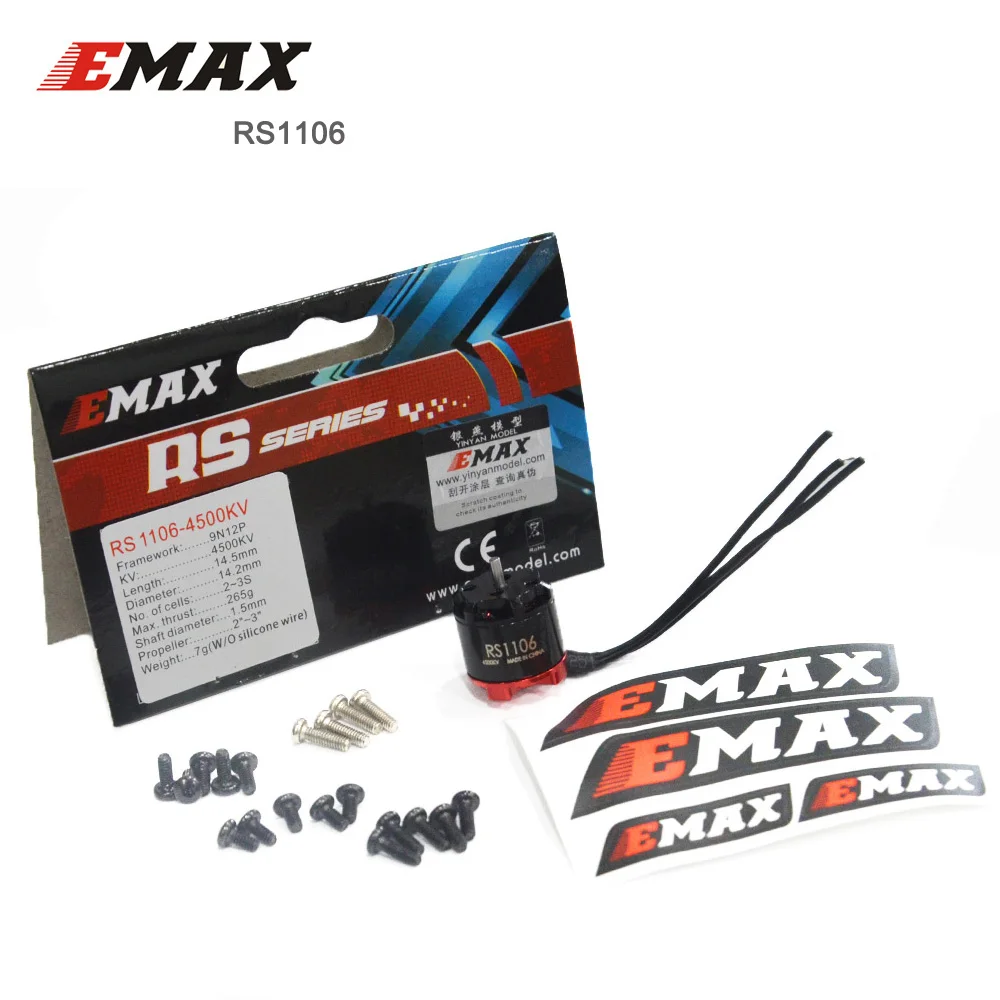 EMAX оригинальный RS1106 бесщеточный микро двигатель CCW 4500kv 6000kv 7500kv для FPV RACER Quadcopter Tiny 4
