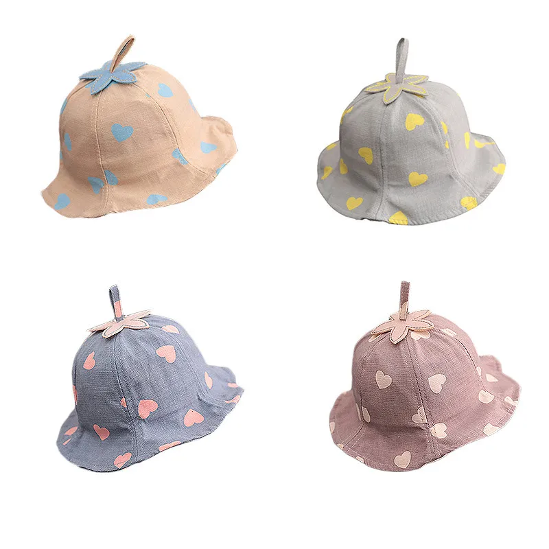 Cute Cotton Infant Print Beanies Cap Fisherman Sun Hat Baby Summer Breathable Mesh Unisex Kids Hats Outdoor Beach | Детская одежда и