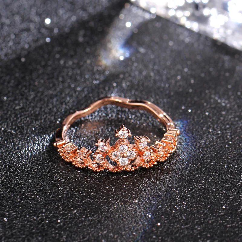 Корейская версия бестселлера TownShop Treasure Zircon Женская Корона сердце AndEight кольцо