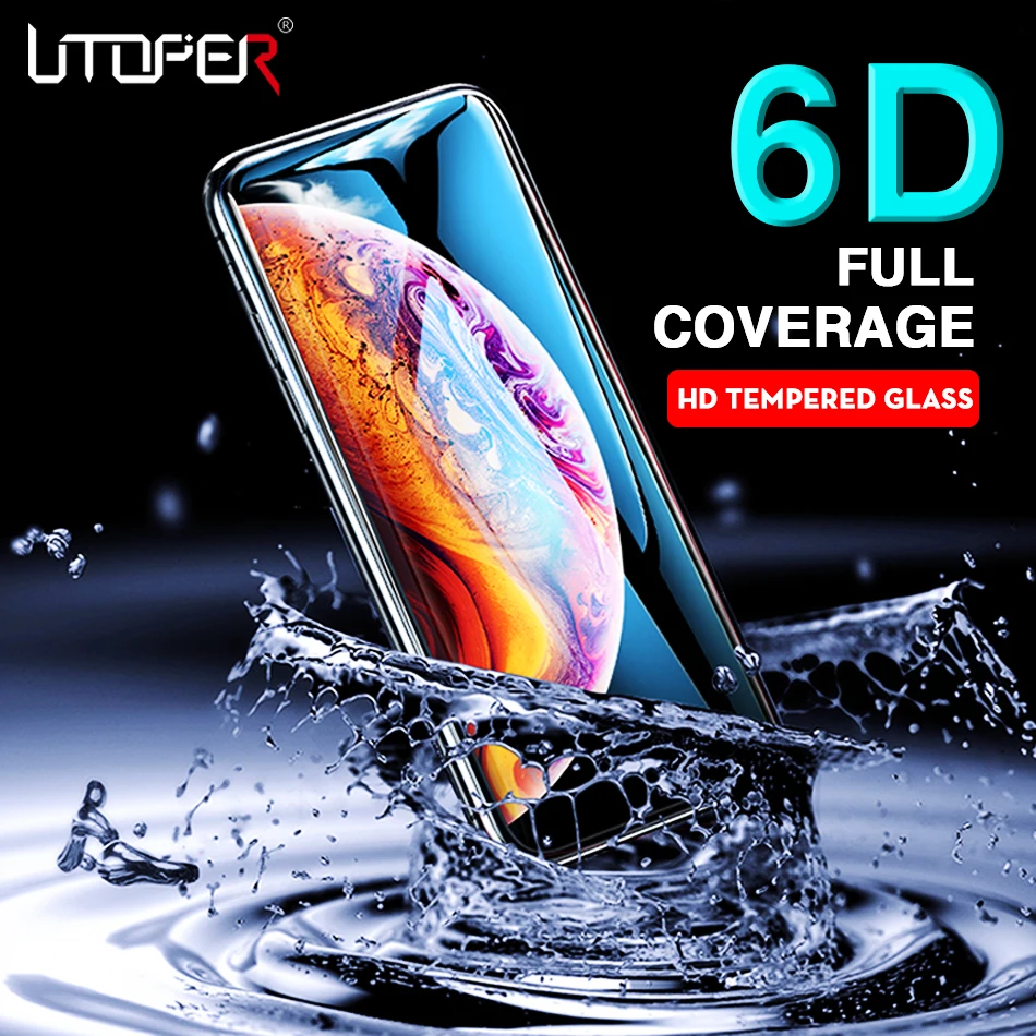 6D закаленное стекло на iPhone XS 11 Pro Max XR glass для iPhone 11X7 8 6 6s Plus Защитная пленка для экрана