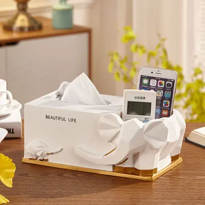 Скандинавская полимерная коробка для бумажных салфеток в виде слона стиле ретро