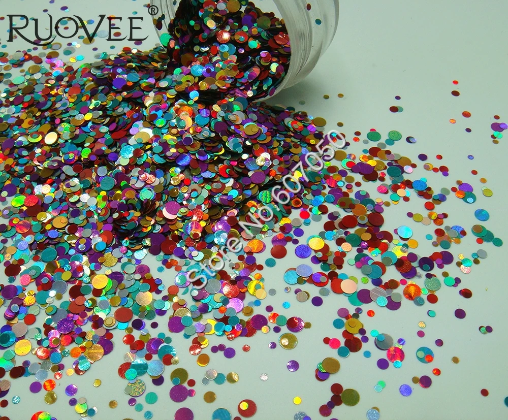 Блестящие смешанные круглые точки зеркальные фотообои блеск в форме хлопьев для