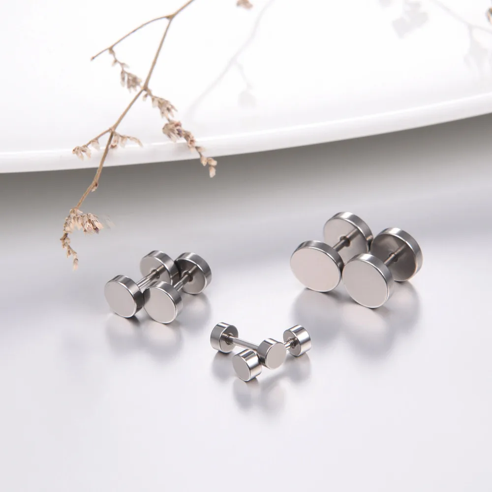 PROSTEEL Punk 3 Pairs Stainless Steel Ear Studs Earrings Gold Color Round Shaped Women Men Nightclub Jewelry Gift 3PSE29687476 | Украшения