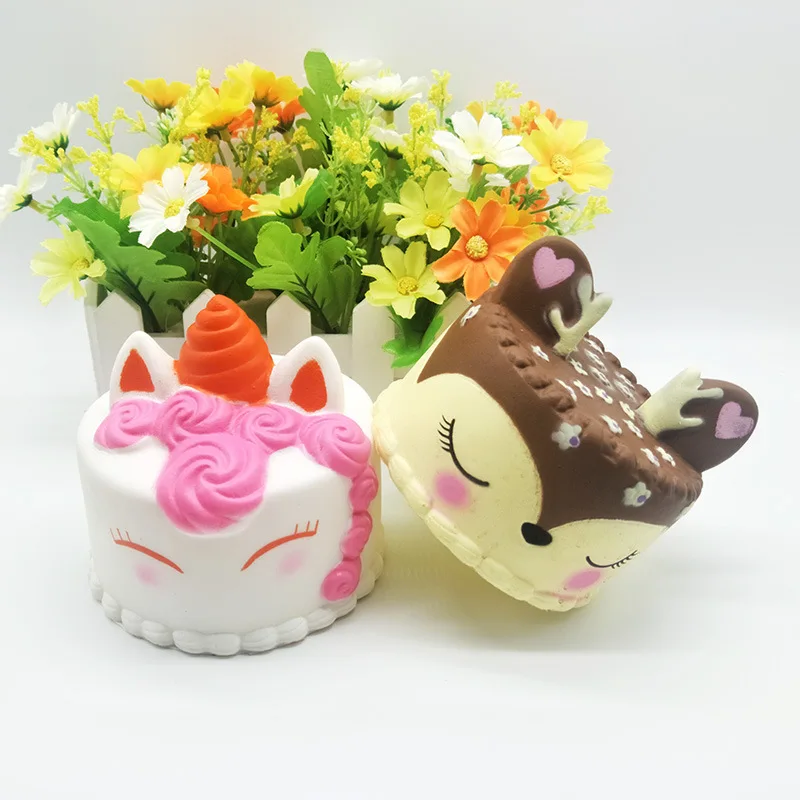 Детский мягкий экструзионный медленный отскок Kawaii торт Единорог снимает