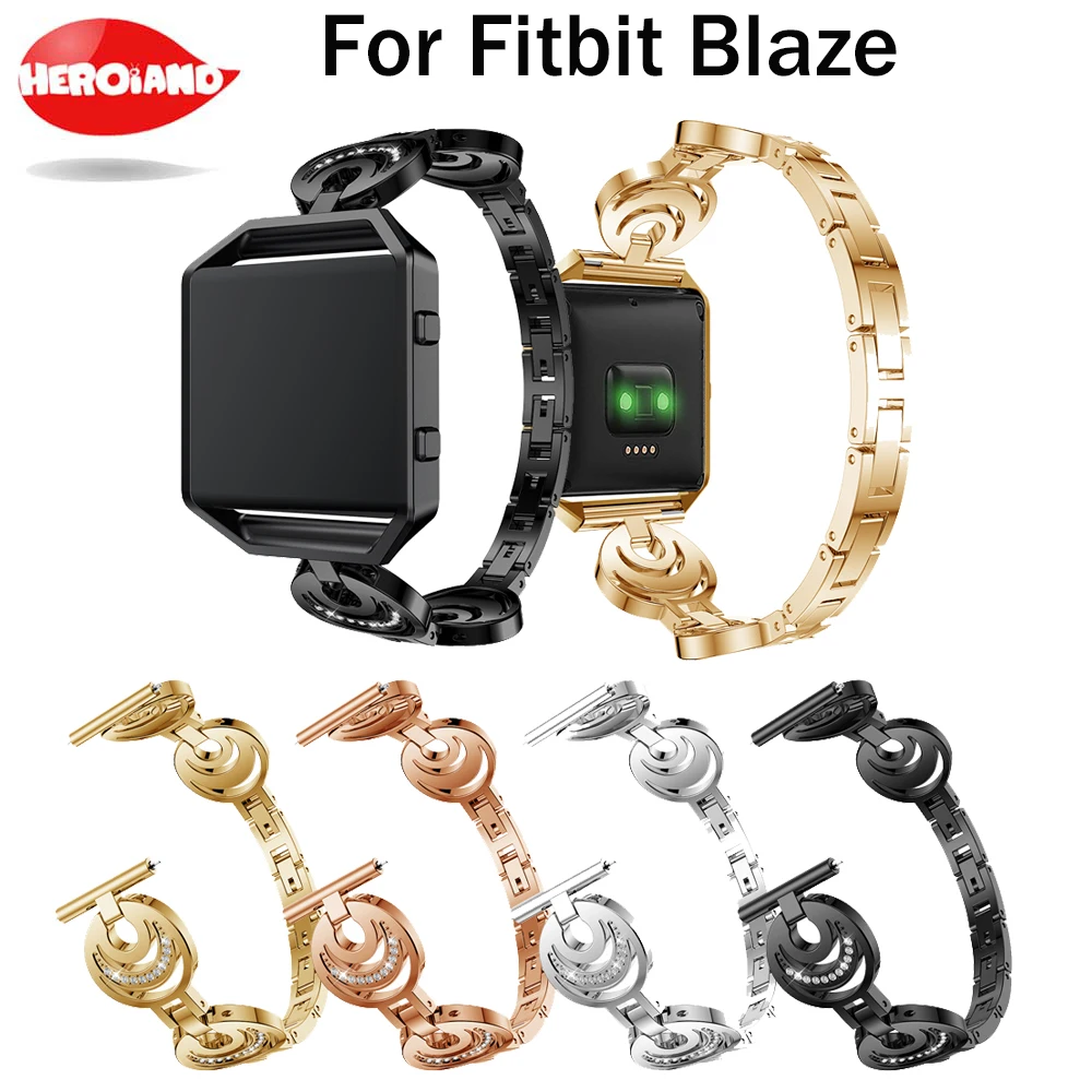 Для Fitbit Blaze ремешок для часов новые с Стразы Нержавеющая сталь Браслет замена
