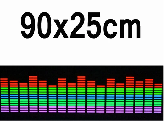Автомобильный музыкальный ритм эквалайзера 90*25 см 5 цветов эквалайзер на лобовое