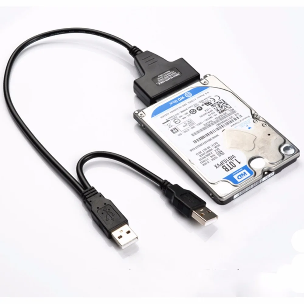 USB 2 0 к SATA 7 + 15 Pin(22Pin) адаптер Y кабель с внешним портом питания DC12V для 5 &quot/3 5&quot HDD SSD