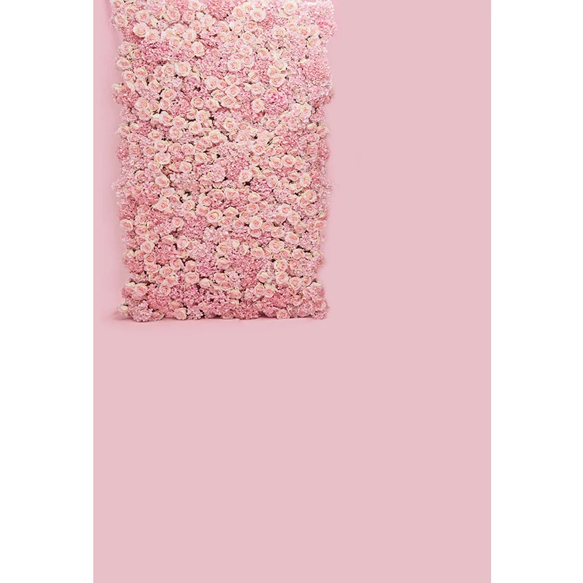 

Solid Pink Background for Wedding Photography Printed Roses Flowers Wall Princess Baby Girl Birthday Party Photo Booth Backdrop