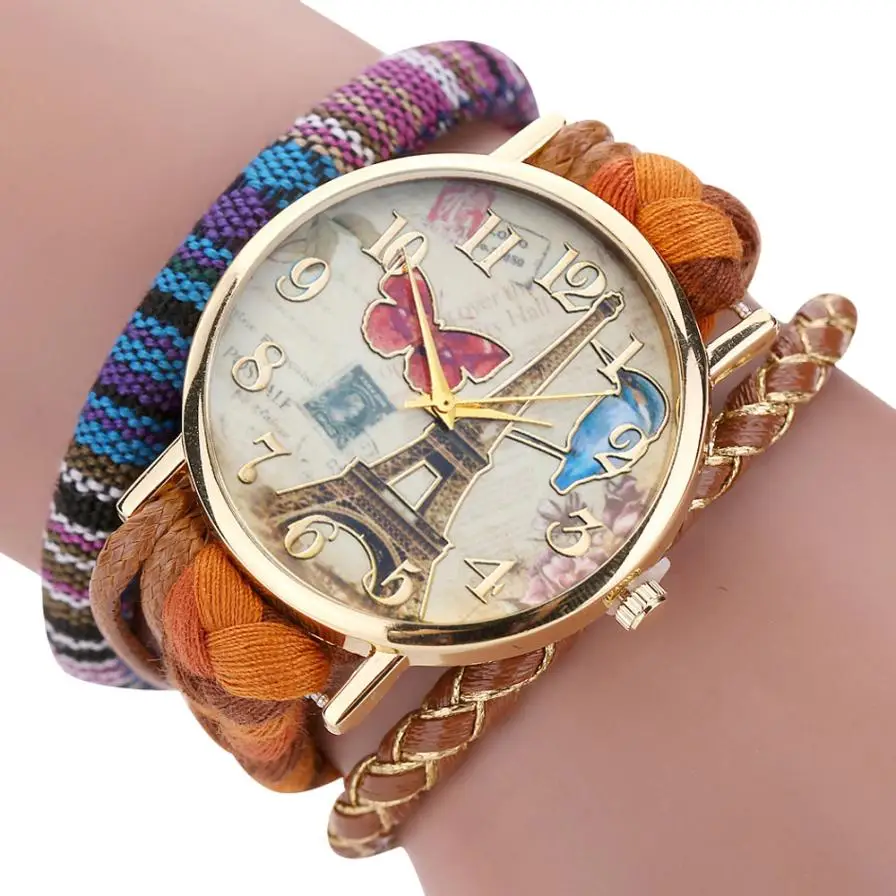 Высокое качество Для женщин часы Стильный sleek стильный и шикарный вязаный