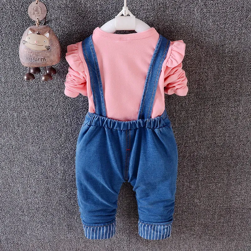 Лидер продаж новые комплекты для маленьких девочек весна 2019 Детская футболка с