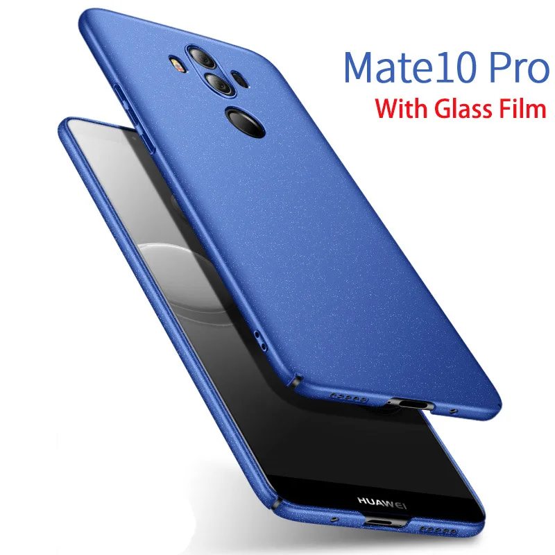 Стеклянная пленка! Для Huawei Mate 10 pro оригинальный Матовый Жесткий чехол с полным