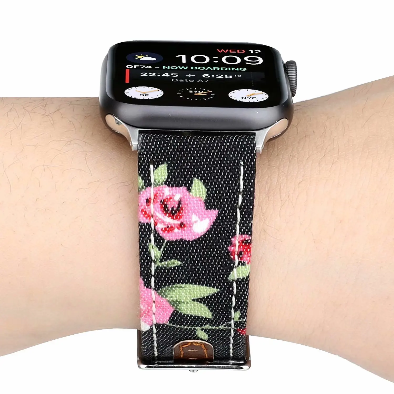 Высококачественный кожаный ремешок на петлях для Apple Watch band 4 44/40 мм джинсовый