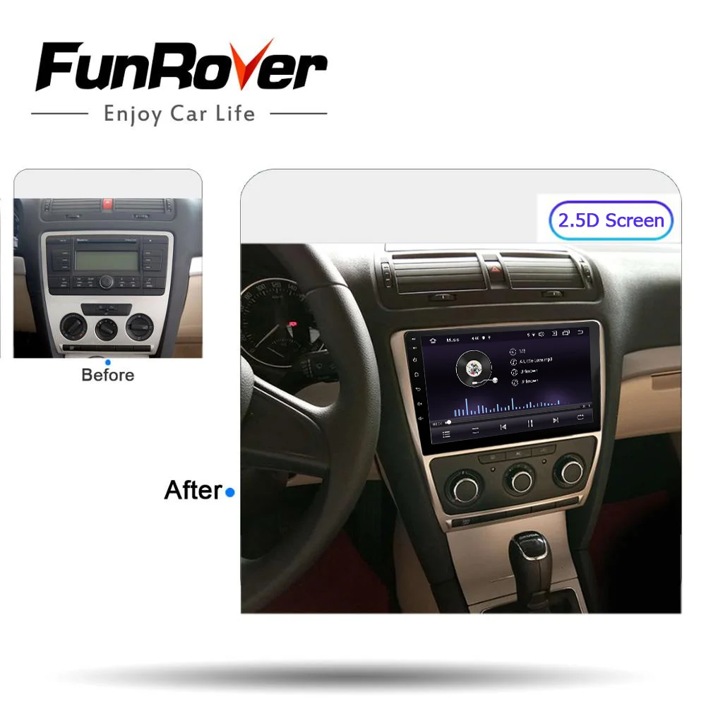 Funrover 2.5D + IPS 2 din радио автомобильный dvd мультимедийный плеер Android 9 0 навигация gps для