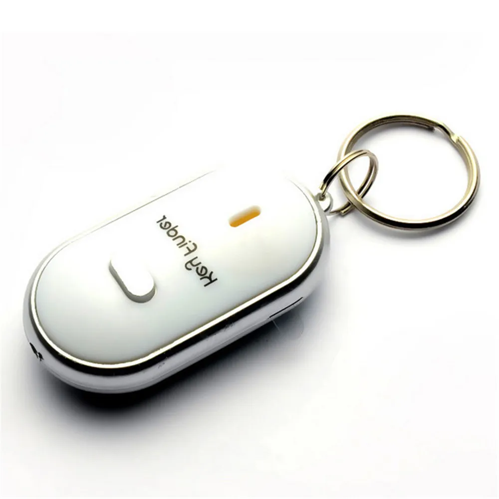 Белый Wireless Whistle Key Finder Keychain For Women Men Anti-Lost Device Keyrings Electronic Anti-Theft Ellipse Plastic Key Search - Цвет: Белый
