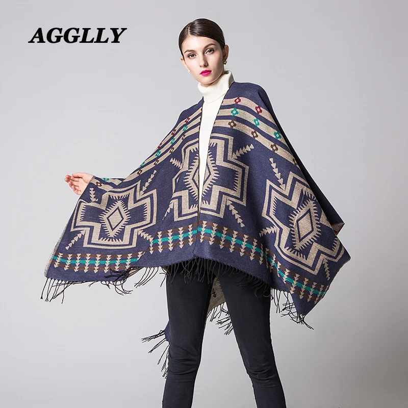 Abrigo Mujer пончо богемная шаль накидка зимнее пальто женские y capas desigual manteau femme hiver Sjaal