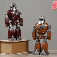 creative retro machinery industry iron man robot pendant home partition wine cabinet study decorations robot model figures craft